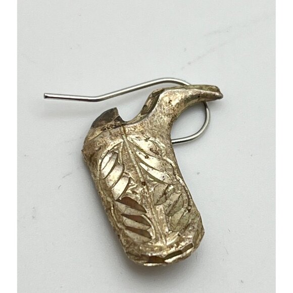 Vintage Cowboy Boot Earrings Silver Tone Western Rodeo Cowgirl - Picture 4 of 6